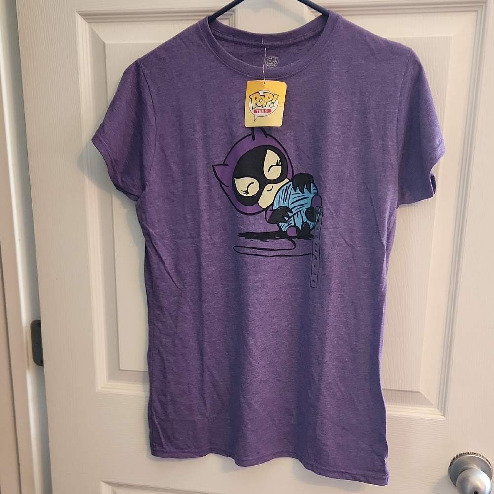 Funko Purple Short Sleeve Tee with Catwoman Design